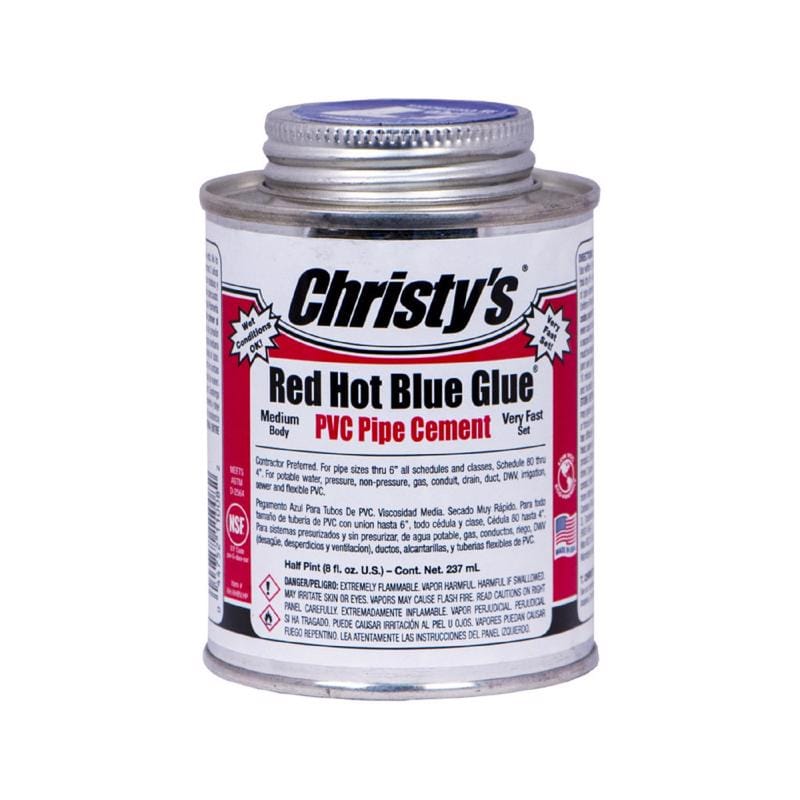 Christy'S 505197 Red Hot Blue Glue Blue Cement For PVC 8 oz
