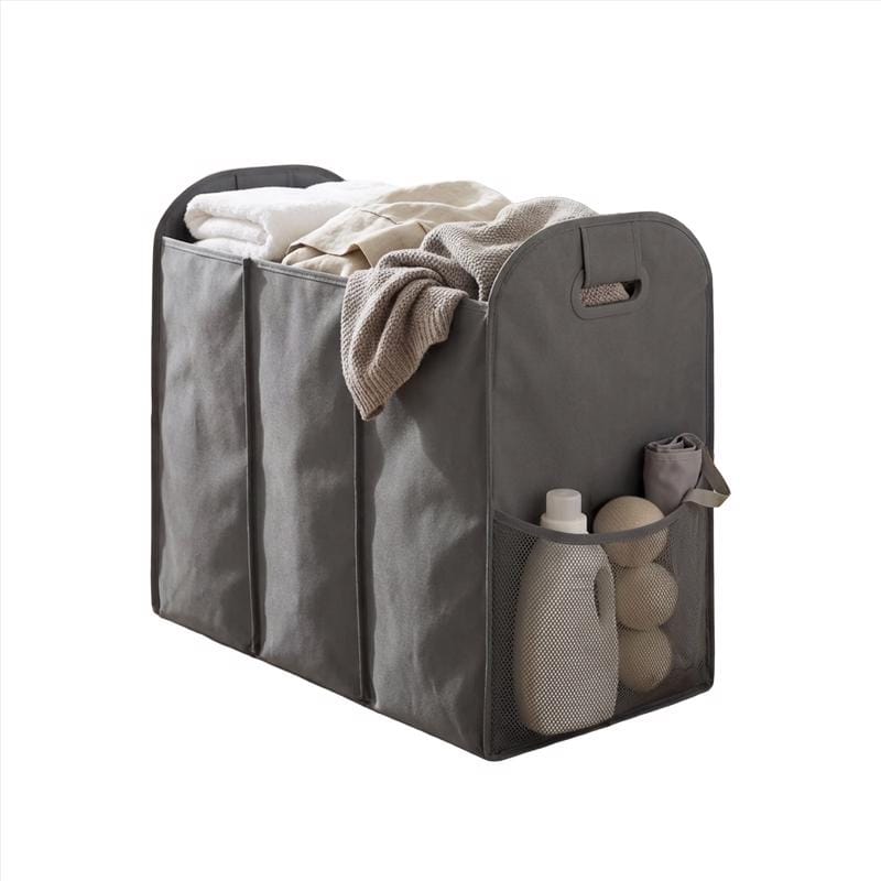 Zenna Home LT001ZH Light Gray Fabric Collapsible Hamper