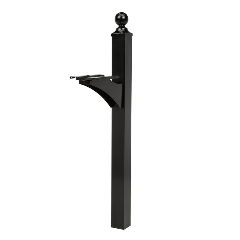 Architectural Mailboxes LP000BAM Landover 56.4 in. Powder Coated Black Aluminum/Steel Mailbox Post