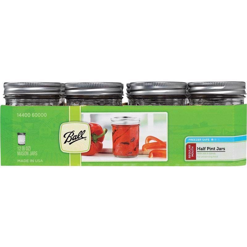 Ball 60000ZFP Regular Mouth Mason Jar 8 oz 12 pk