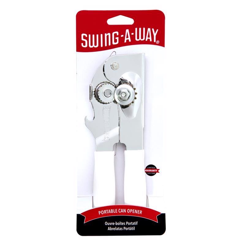 Swing-A-Way 407WH White Steel Manual Portable Can Opener