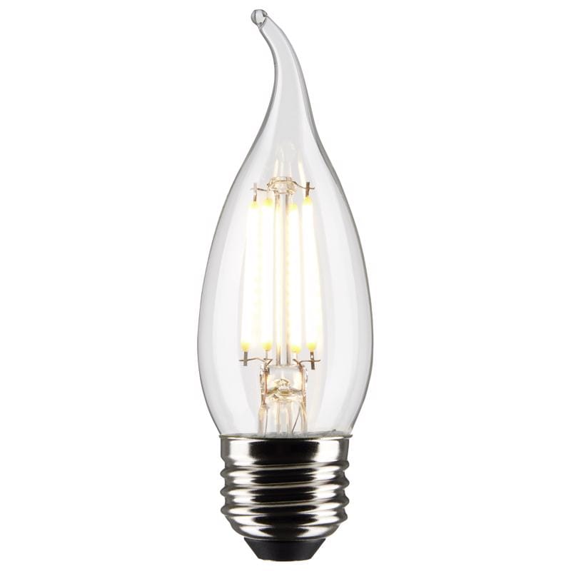 Satco S21850 CA10 (Flame Tip) E26 (Medium) Filament LED Bulb Soft White 40 Watt Equivalence 2 pk