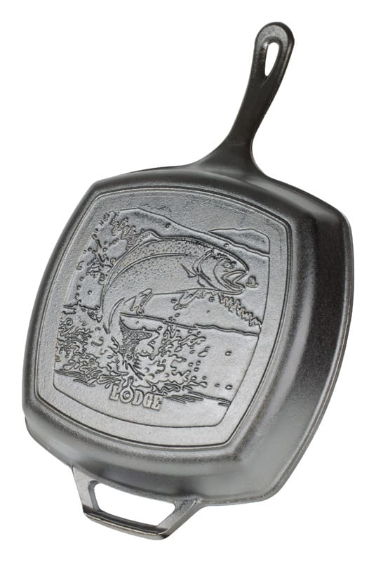 Lodge L8SGPWLFI Wildlife Series-Rainbow Trout Cast Iron Grill Pan 10-1/2 in. Black