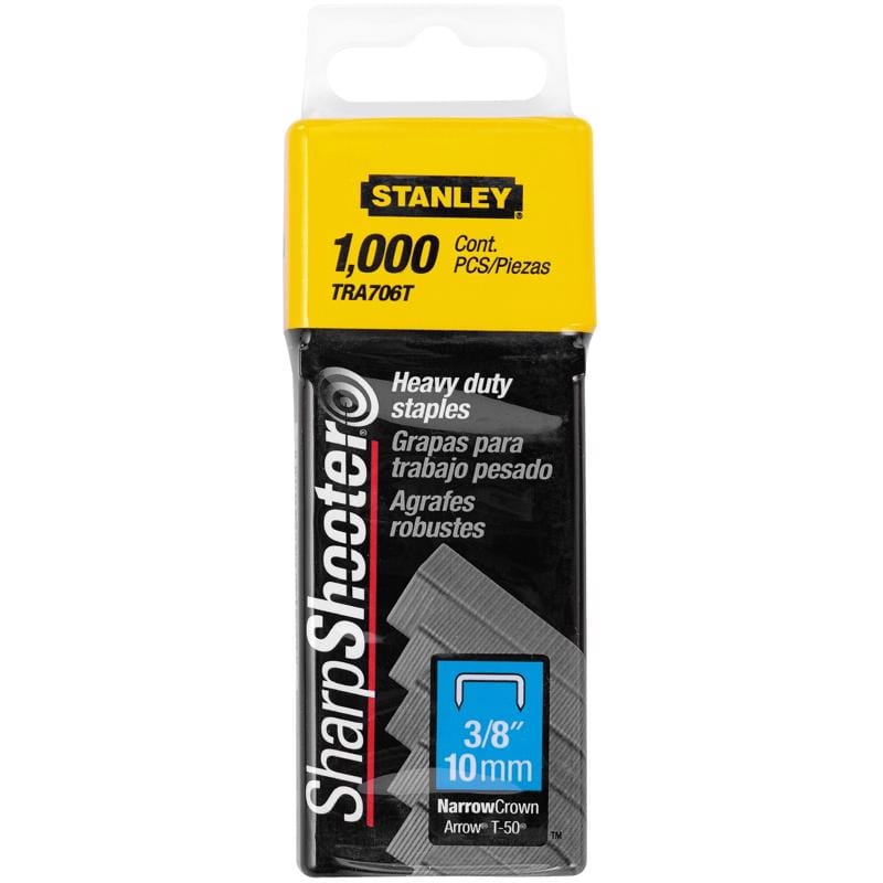 Stanley TRA706T Sharp Shooter 27/64 in. W X 3/8 in. L Narrow Crown Heavy Duty Staples 1000 pk