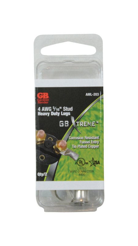 Gardner Bender AML-203 Xtreme 4 Ga. Insulated Wire Electrical Lug Silver 2 pk