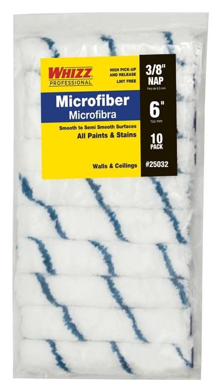 Whizz 25032 Microfiber 6 in. W X 3/8 in. Mini Paint Roller Cover 10 pk
