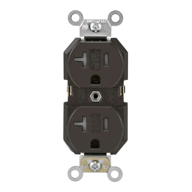 Leviton TBR20-000 20 amps 125 V Duplex Brown Outlet 5-20R 1 pk
