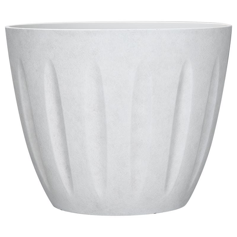 L&G PVI8016TWJ 12.8 in. H X 16 in. W X 16 in. D X 16 in. D Polyresin Spritzer Planter White