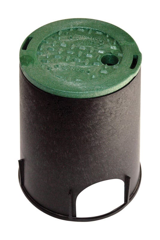 NDS 107BC 6 in. W X 8-3/8 inch in. D X 9-1/16 in. H Round Valve Box with Overlapping Cover Black/Green