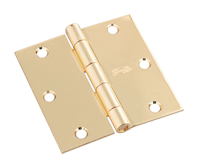 National Hardware N830-320 3-1/2 in. L Bright Brass Door Hinge 3 pk