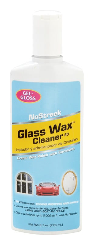 Gel-Gloss NS-8 NoStreek No Scent Glass Wax Cleaner 8 oz Liquid