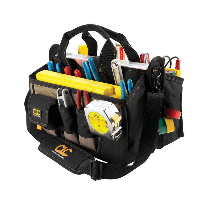 CLC 1529 9 in. W X 16 in. H Polyester Tool Bag 17 pocket Black/Tan 1 pc