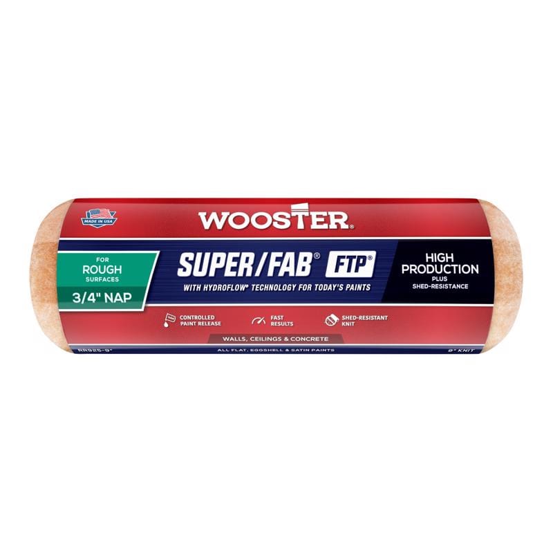 Wooster RR925-9 Super/Fab FTP Synthetic Blend 9 in. W X 3/4 in. Regular Paint Roller Cover 1 pk