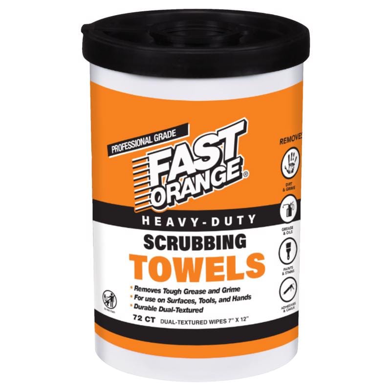 Permatex 25074 Fast Orange Clean Fresh Scent Hand and Surface Scrubbing Towels 72 ct
