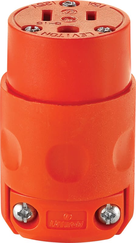 Leviton 515CV-0OR Commercial and Residential PVC Grounding Connector 5-15R 2 Pole 3 Wire