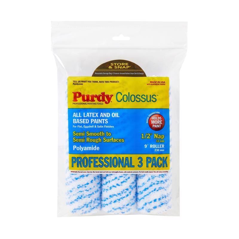 Purdy 14E861200 Colossus Polyamide Fabric 9 in. W X 1/2 in. Regular Paint Roller Cover 3 pk