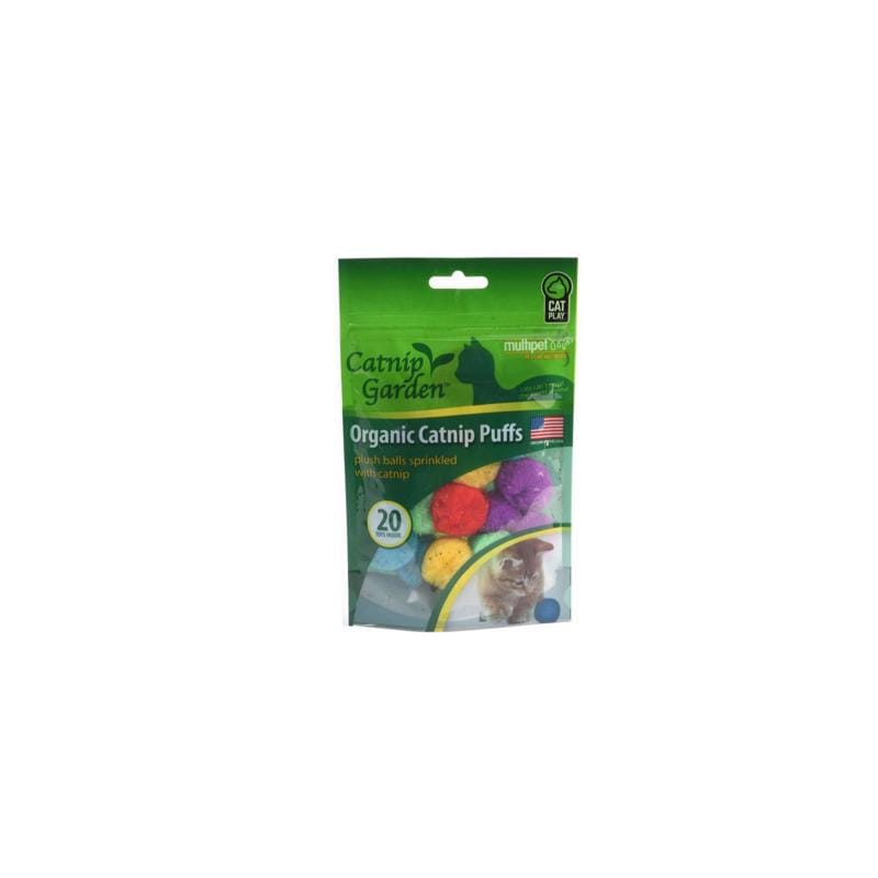 Multipet 20560-12 Catnip Garden Organic Grain Free Catnip Puffs For Cats 20 pk