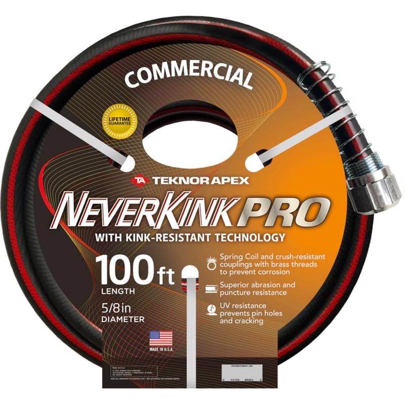 Teknor Apex 8845-100 NeverKink Pro 5/8 in. D X 100 ft. L Heavy Duty Contractor Grade Garden Hose