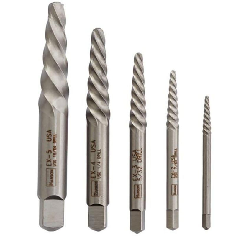 Irwin 53535 Hanson 19/64 in. Carbon Steel Spiral Screw Extractor Set 7 in. 5 pc