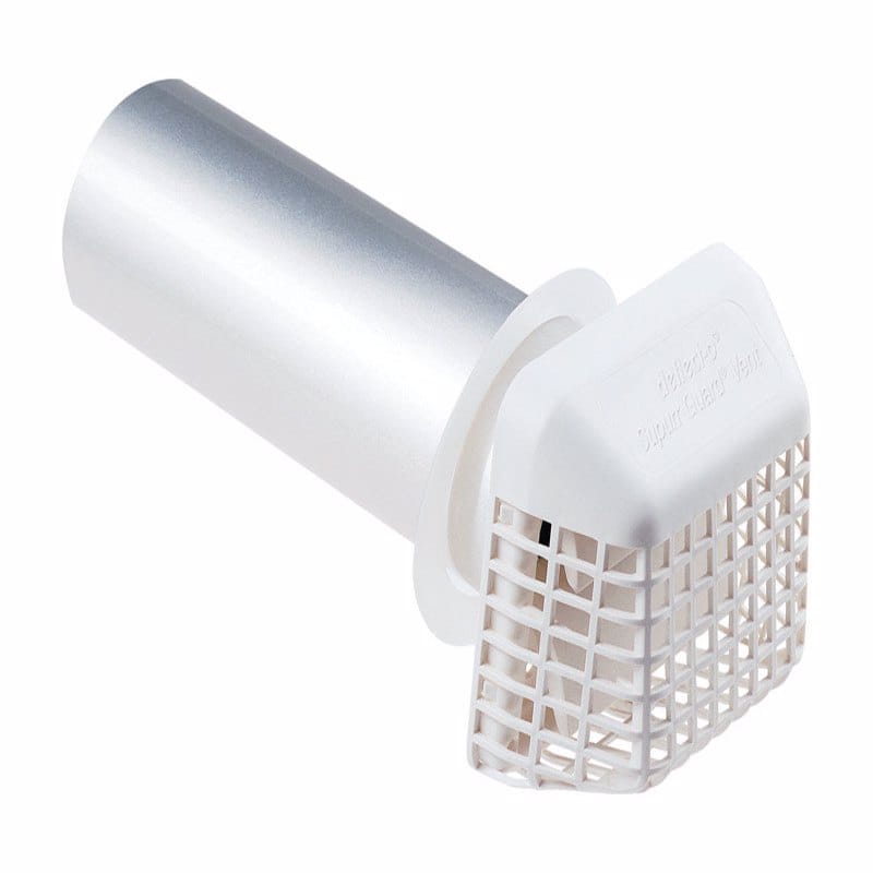 Deflect-O GVHXW4 4 in. W X 4 in. L White Aluminum/Plastic Dryer Vent Hood