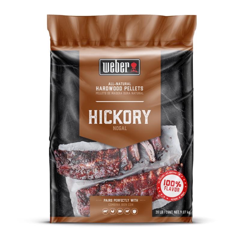 Weber 190002 Hardwood Pellets All Natural Hickory 20 lb