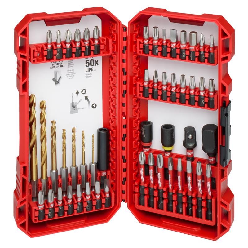 Milwaukee 48-32-4013 Shockwave Assorted Drill and Driver Bit Set Alloy Steel 50 pc