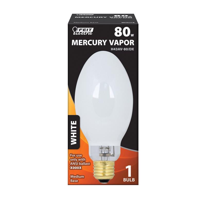 Feit H43AV-80/DX 80 W ED17 HID Bulb 0 lm White Mercury Vapor 1 pk