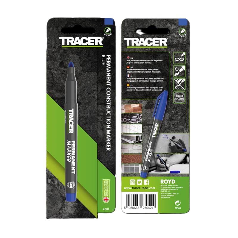 Tracer APM2 6 in. L Permanent Marker Blue 1 pc
