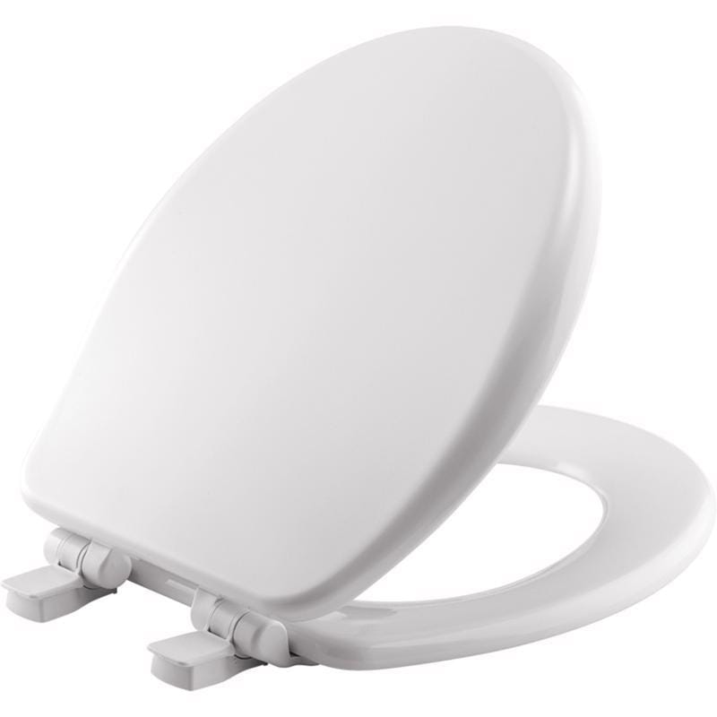 Mayfair BY Bemis 64SLOW-000 Alesio Slow Close Round White Enameled Wood Toilet Seat
