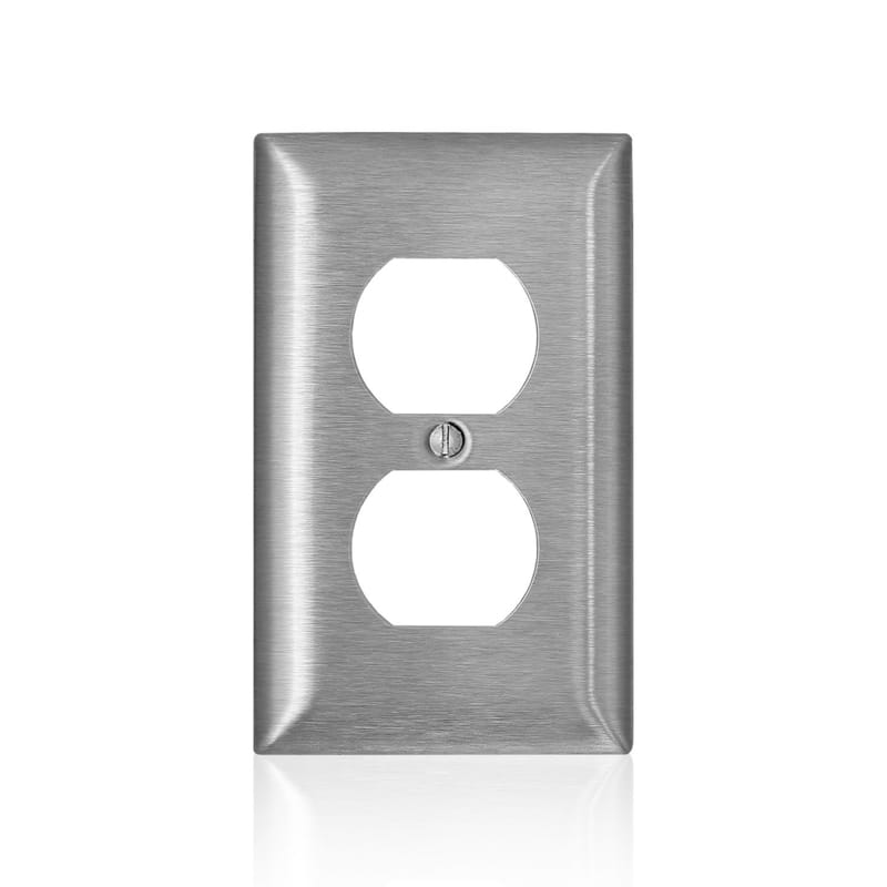 Leviton 00SL8-000 C-Series Satin Silver 1 gang Stainless Steel Duplex Wall Plate 1 pk