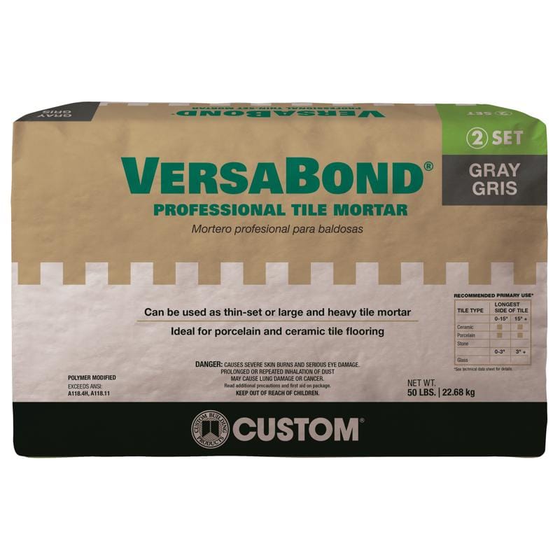 Custom Building Products MTSG50 VersaBond Gray Thin-Set Mortar 50 lb