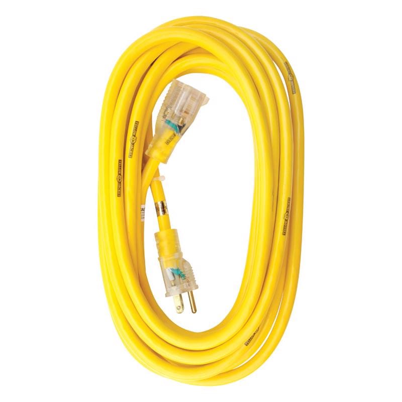 Yellow Jacket 2883AC Outdoor 25 ft. L Yellow Extension Cord 12/3 SJTW
