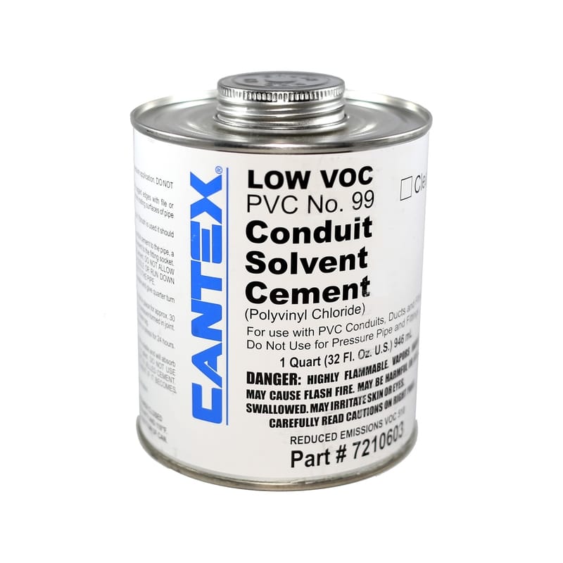 Cantex 7210603 Clear Conduit Solvent Cement For PVC 1 qt