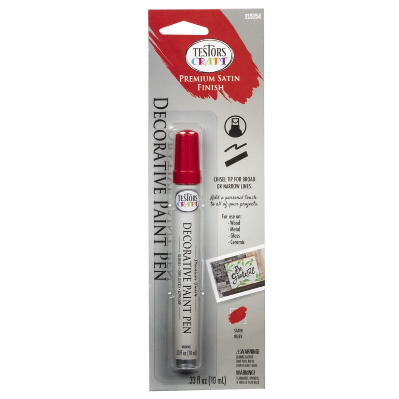 Testors 215154 Craft Satin Ruby Paint Pen Interior 0.33 oz