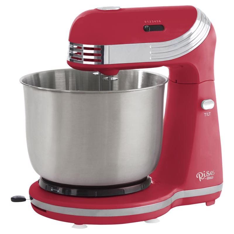 Rise BY Dash RCSM200GBRR02 Red 3 qt. cap. 6 speed Stand Mixer