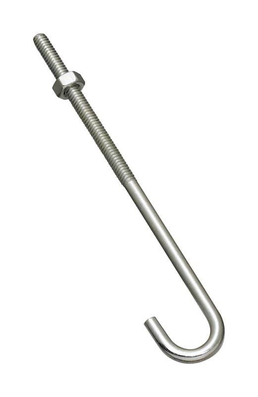 National Hardware N232-900 Large Zinc-Plated Silver Steel 6 in. L J-Bolt 100 lb 1 pk
