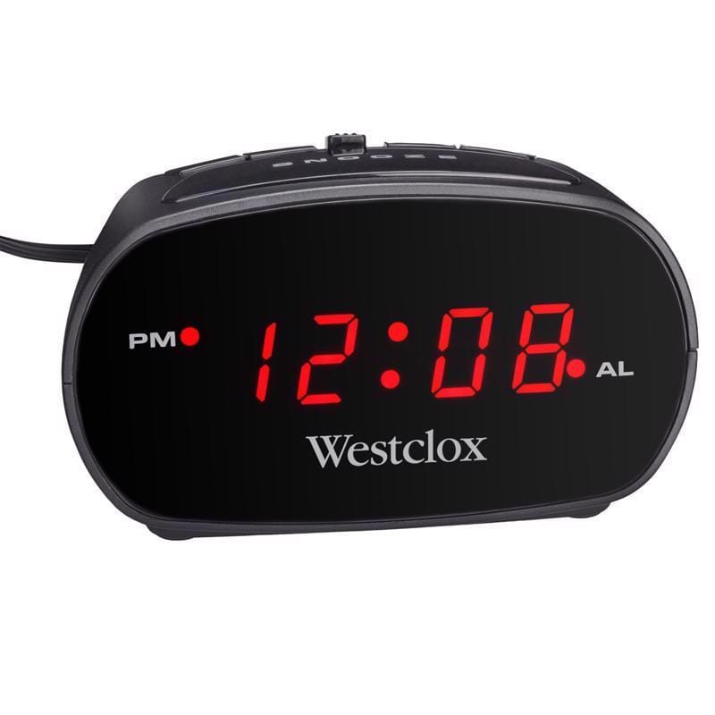 Westclox 71043 Black Alarm Clock Digital Plug-In