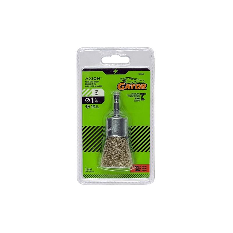 Gator 389846 1 in. Fine Crimped End Brush Brass Coated Steel 4500 rpm 1 pc