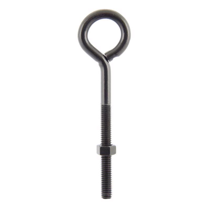 Wright 02-3456-319 3/8 in. X 6 in. L Black Steel Eyebolt Nut Included