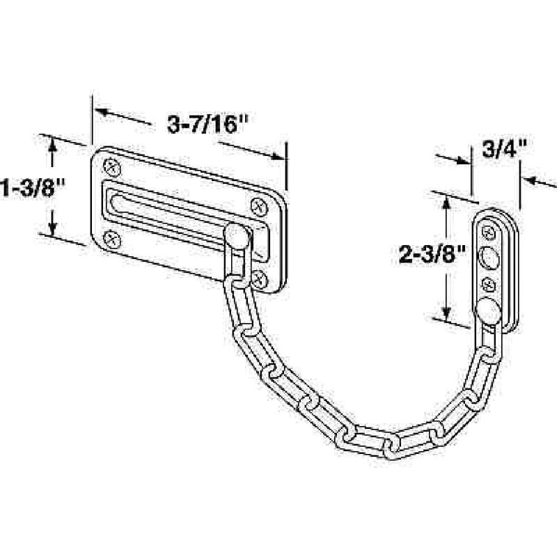 Prime-Line U 9905 3.43 in. L Bright Brass Steel Chain Door Guard