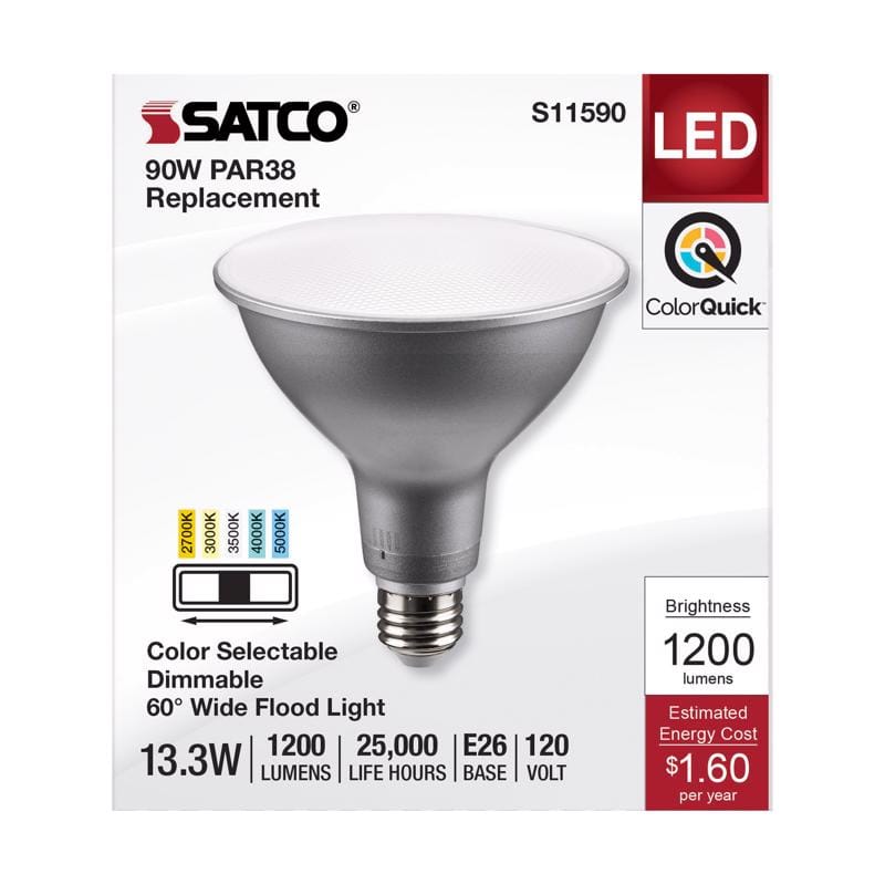 Satco S11590 PAR38 E26 (Medium) LED Bulb Tunable White/Color Changing 90 Watt Equivalence 1 pk