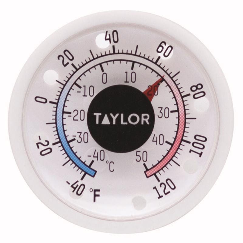 Taylor 5380N Dial Thermometer Plastic White 1.75 in.