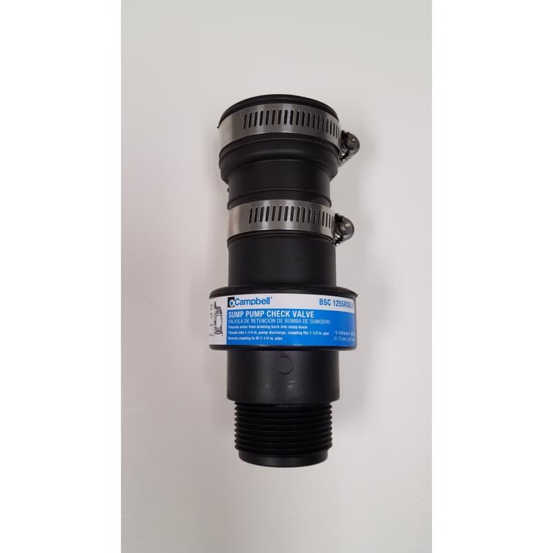 Campbell BSC 125SRSBLK 1-1/4 in. D X 1-1/4 in. D Plastic Swing Check Valve