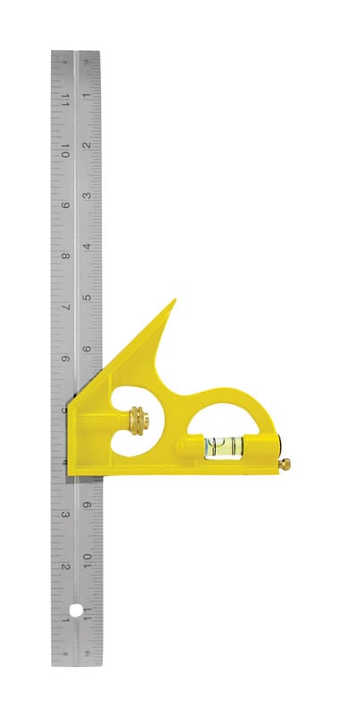 Greatneck CS12C 12 in. L X 11/16 in. H Stainless Steel Combination Square Level and Scriber