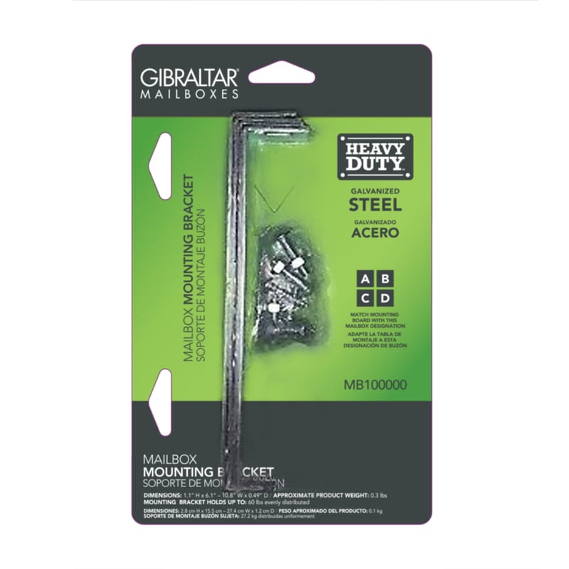 Architectural Mailboxes MB1000AM Silver Steel Mounting Hardware .074 Ga. 7.875 in. L