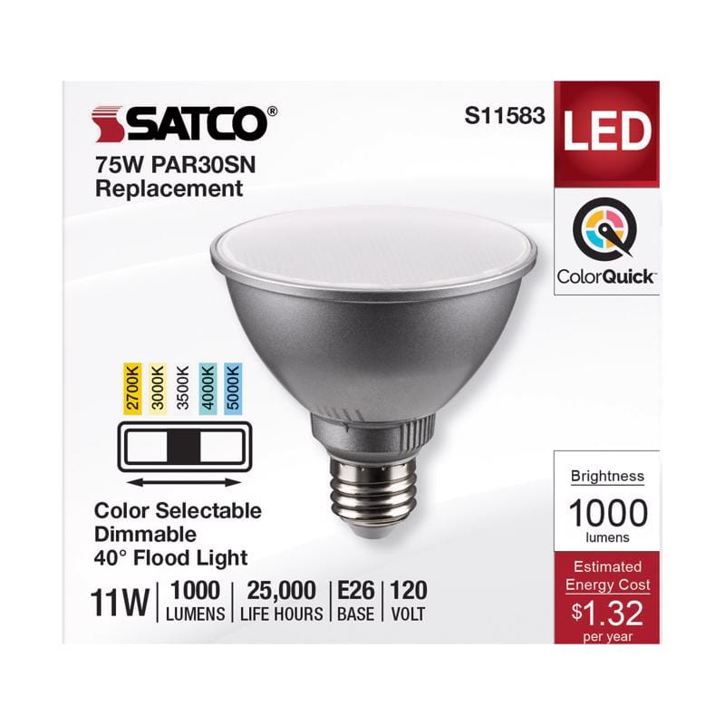Satco Products, Inc. S11583 Satco PAR30SN E26 (Medium) LED Bulb Tunable White/Color Changing 75 Watt Equivalence 1 pk