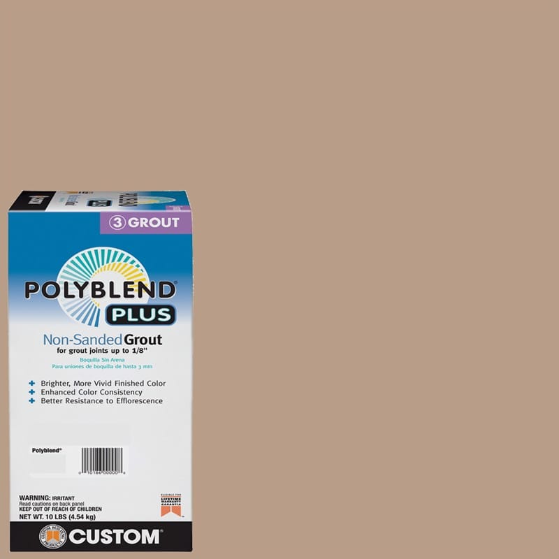Custom Building Products PBPG38010 Polyblend Plus Indoor and Outdoor Haystack Non-Sanded Grout 10 lb