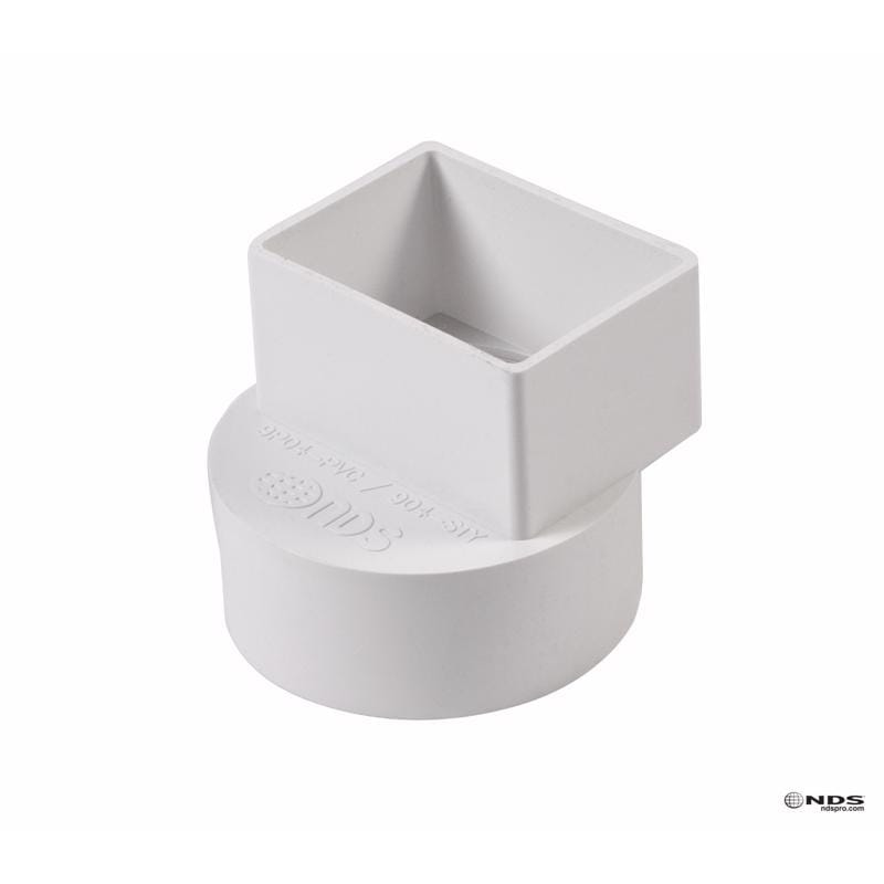NDS 9P04 Schedule 35 2 in. Hub each X 3 in. D Female PVC Flush Downspout Adapter 1 pk