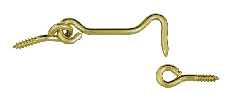 National Hardware N118-133 Medium Gold Solid Brass 2-1/2 in. L Hook and Eye 1 pk