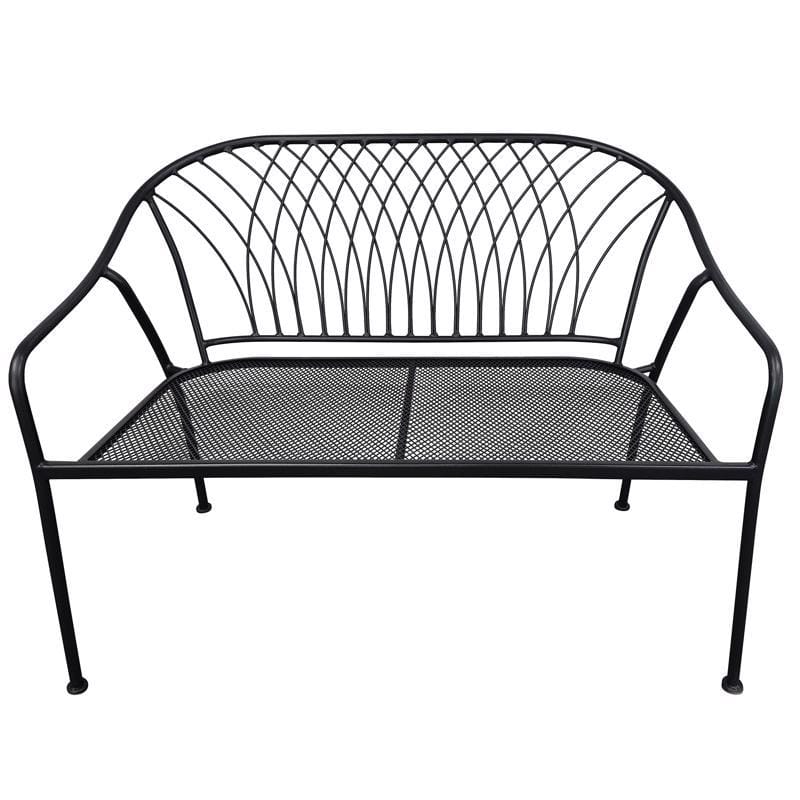 Living Accents ACE25250 Winston Black Steel Frame Stackable Bench